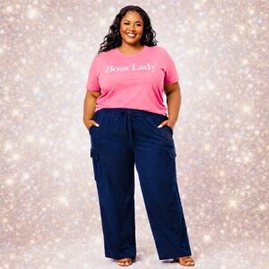 Torrid Navy Wide Leg Pants 3X